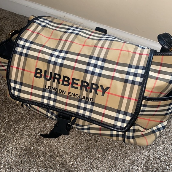 FINAL PRICE Burberry Tan and Black Messenger Bag - Picture 1 of 5